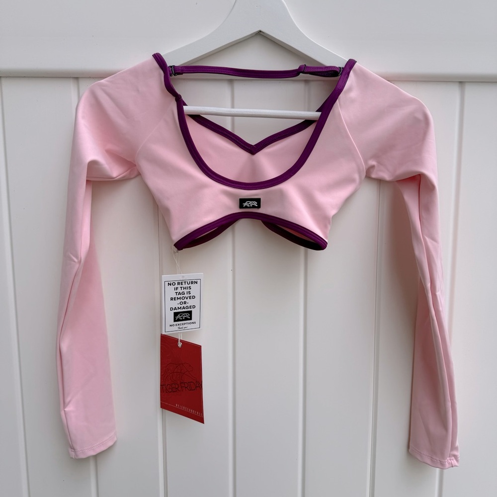 NWT Tiger Friday Dancewear Heavenly Long Sleeve Crop Size Various Color Lush - Picture 2 of 7